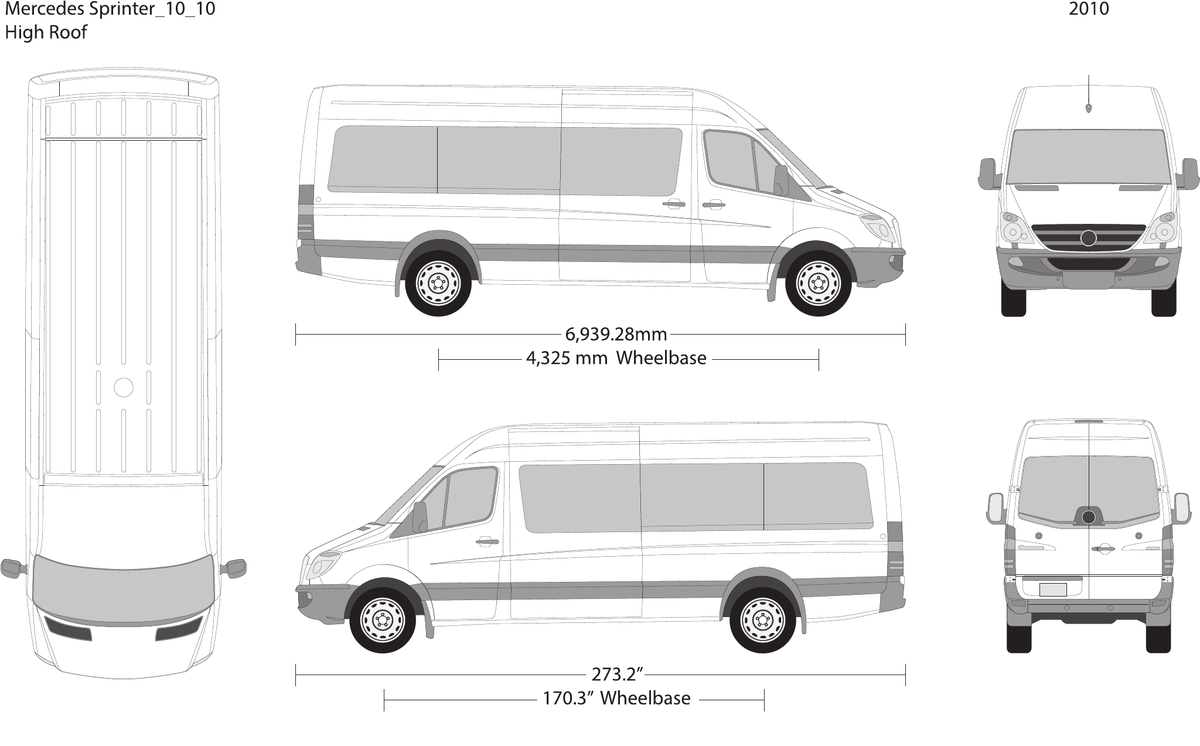 2010 Mercedes Sprinter vector wrap template V10, Design-Ready PDF - GravBase
