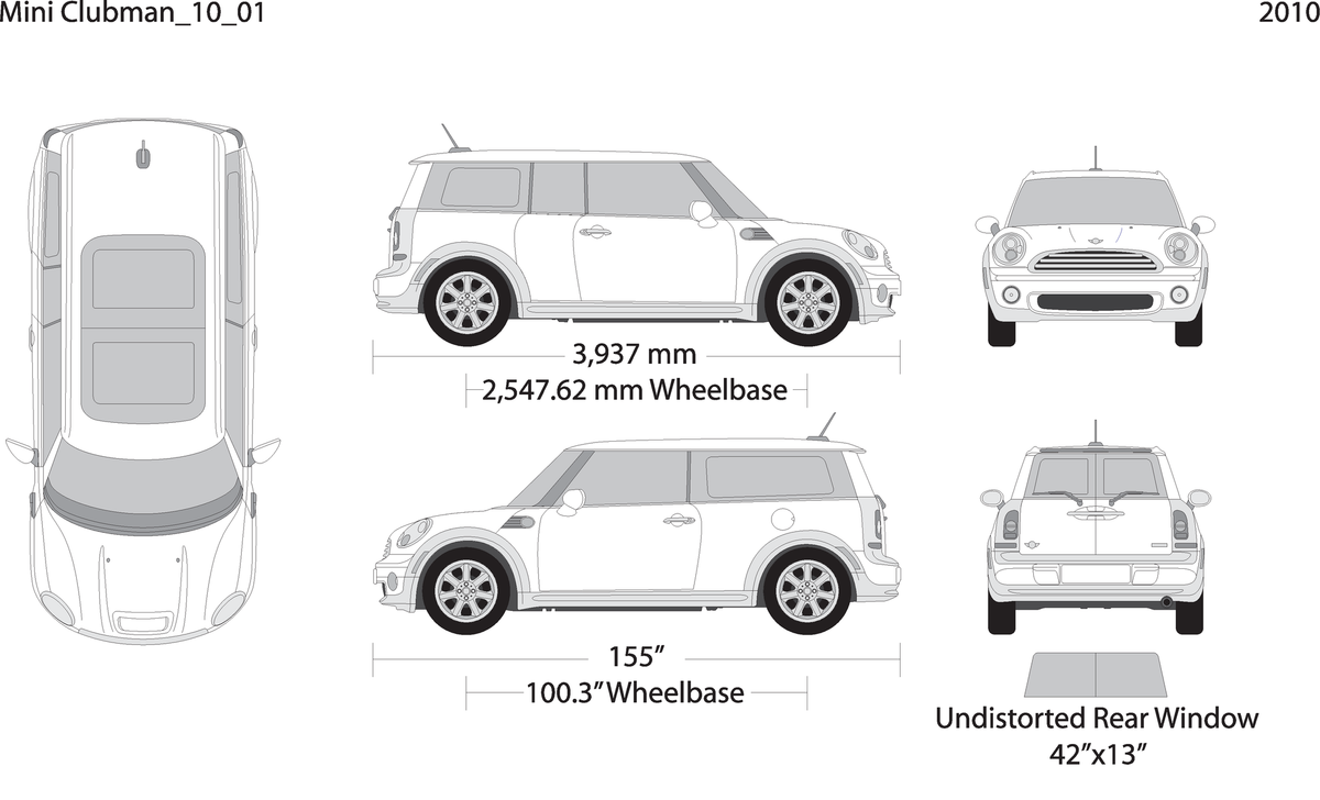 2010 Mini Cooper Mini Clubman V01 Vehicle Wrap Template