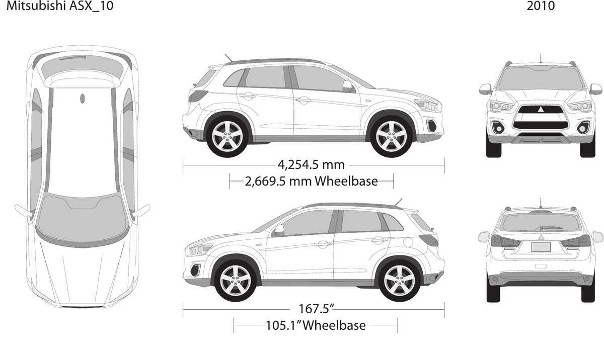 2010 Mitsubishi ASX vector wrap template, Design-Ready PDF - GravBase