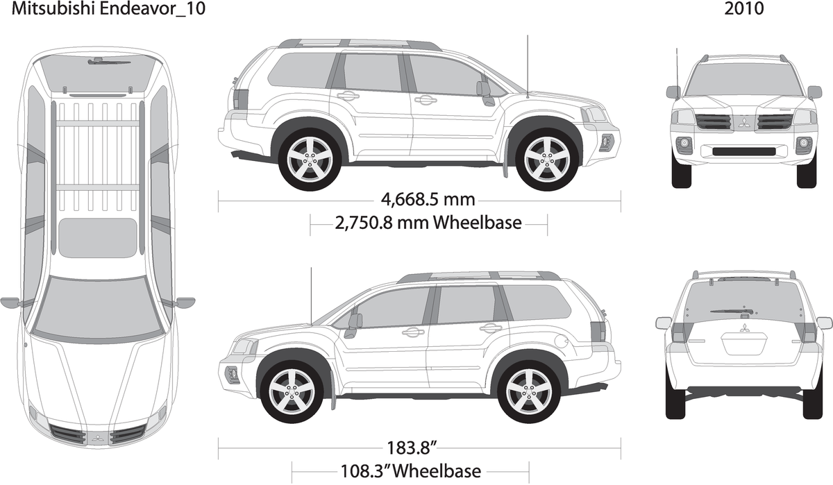 2010 Mitsubishi Endeavor V10 Vehicle Wrap Template