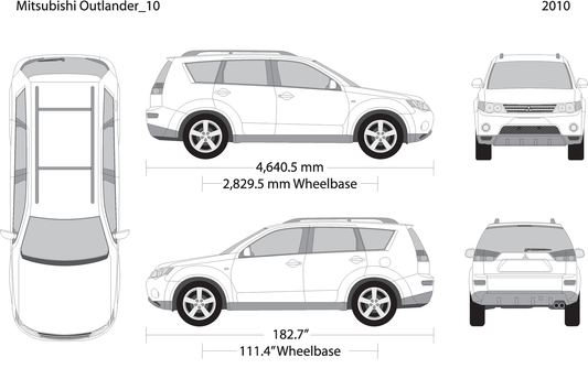 2010 Mitsubishi Outlander V10 Vehicle Wrap Template