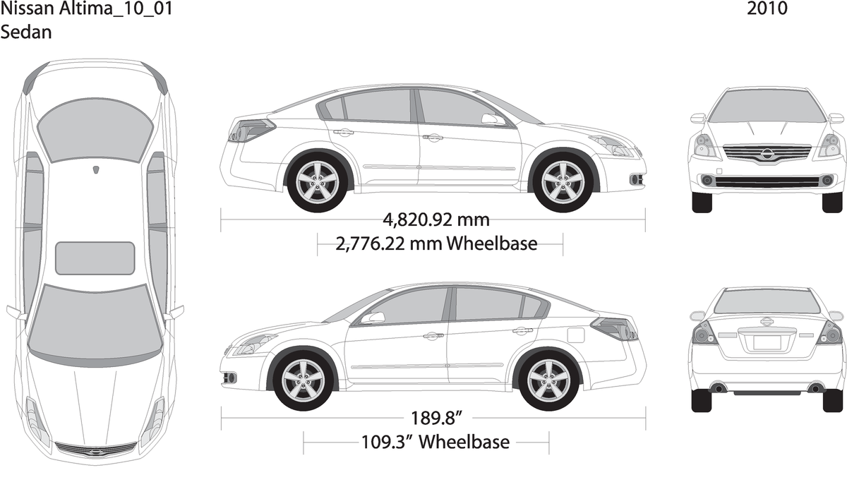 2010 Nissan Altima V01 Vehicle Wrap Template