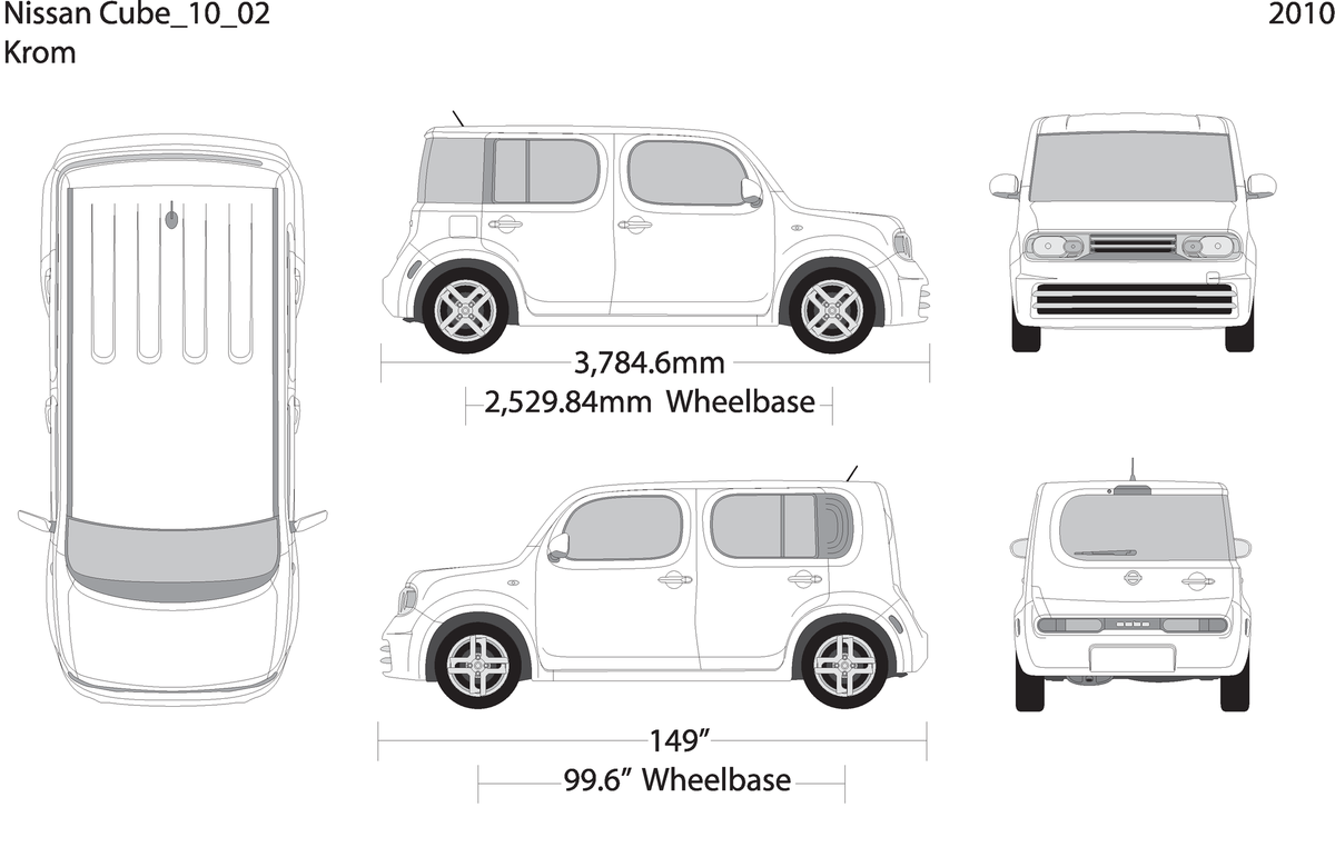 2010 Nissan Cube V02 Vehicle Wrap Template
