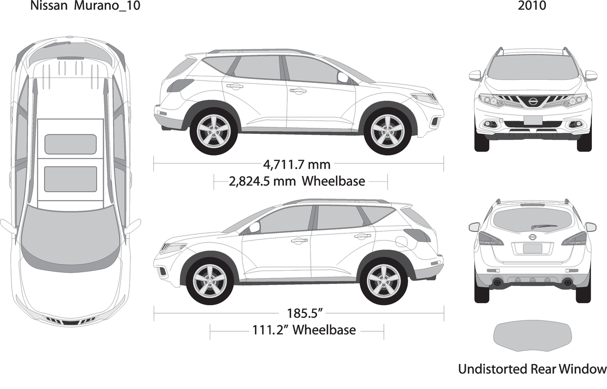 2010 Nissan Murano V10 Vehicle Wrap Template
