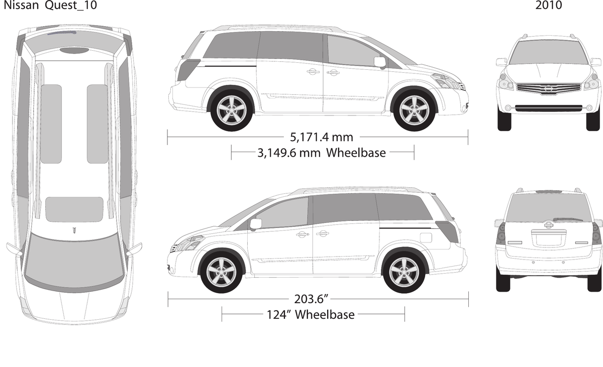 2010 Nissan Quest Vector Wrap Template - GravBase