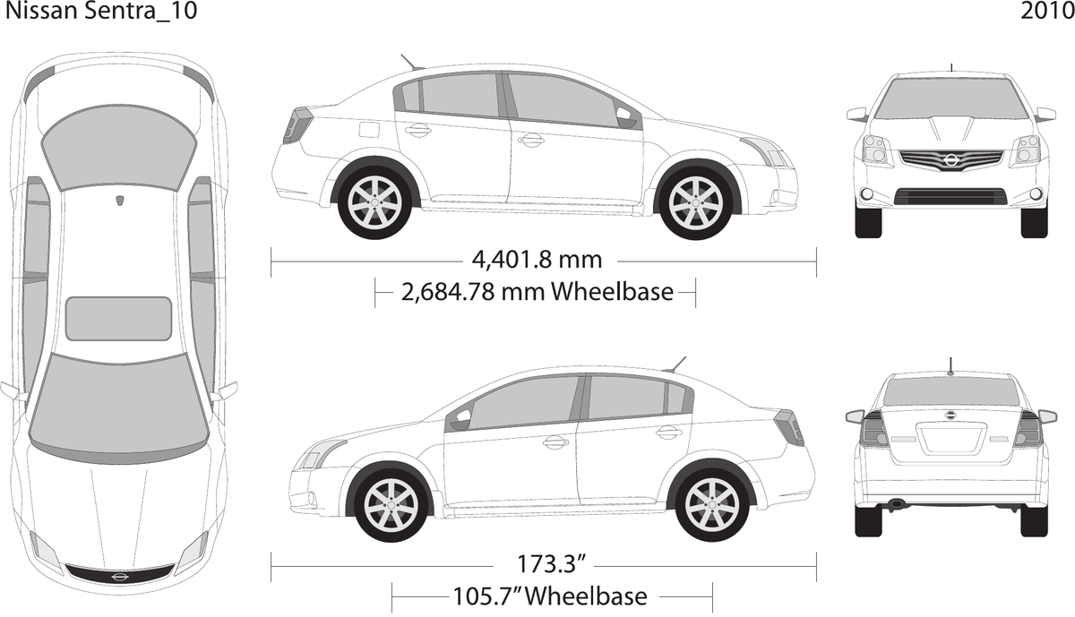 2010 Nissan Sentra vector wrap template, Design-Ready PDF - GravBase