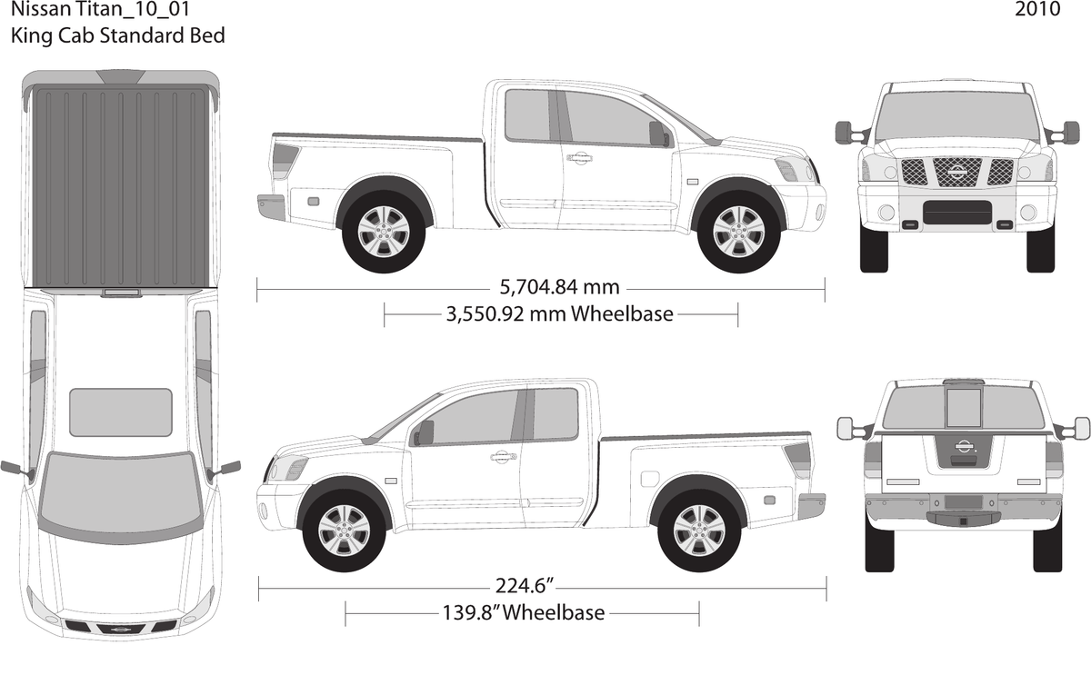 2010 Nissan Titan Vector Wrap Template - GravBase