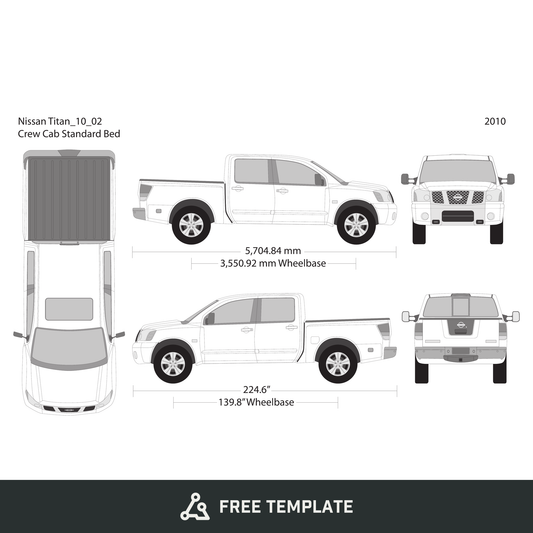 2010 Nissan Titan free vector vehicle wrap template - GravBase