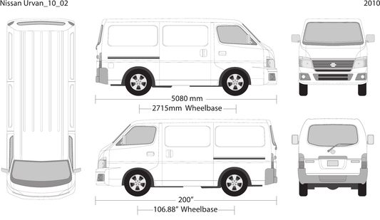 2010 Nissan Urvan Vector Wrap Template - GravBase