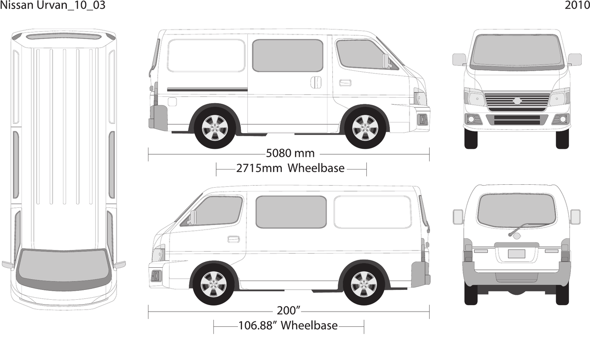 2010 Nissan Urvan Vector Wrap Template - GravBase