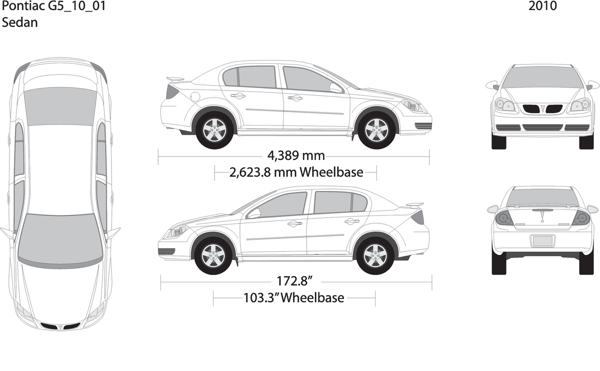 2010 Pontiac G5 V01 Vehicle Wrap Template