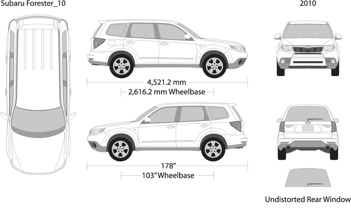 2010 Subaru Forester V10 Vehicle Wrap Template