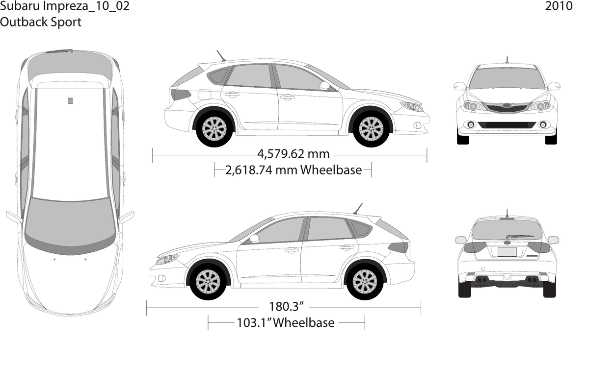 2010 Subaru Impreza vector wrap template V02, Design-Ready PDF - GravBase