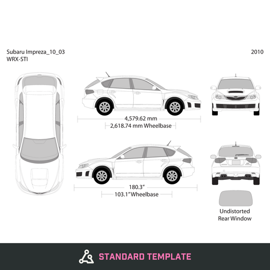 2010 Subaru Impreza vector wrap template V03, Design-Ready PDF - GravBase
