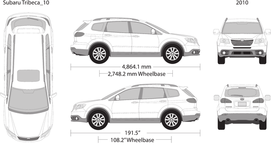2010 Subaru Tribeca vector wrap template, Design-Ready PDF - GravBase