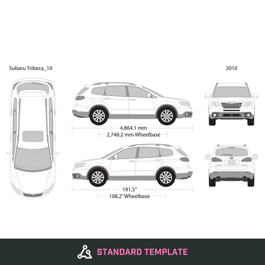 2010 Subaru Tribeca vector wrap template, Design-Ready PDF - GravBase