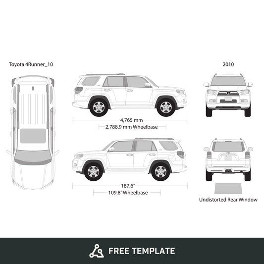 2010 Toyota 4 Runner free vector vehicle wrap template - GravBase