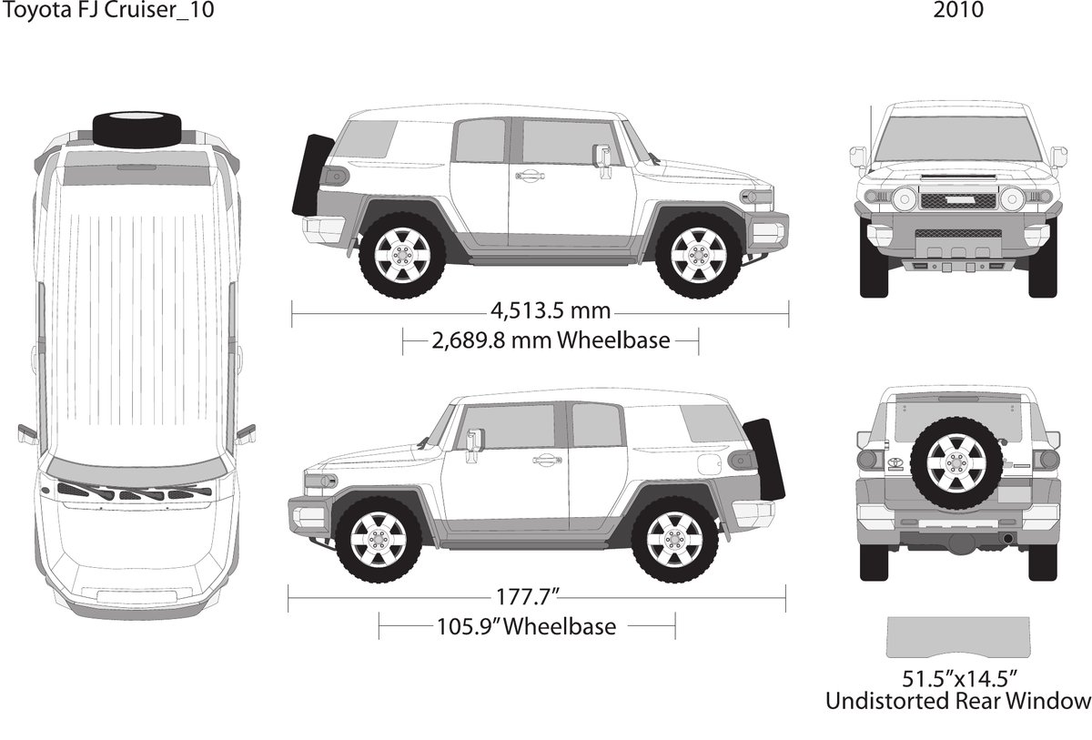 2010 Toyota FJ Cruiser vector wrap template, Design-Ready PDF - GravBase