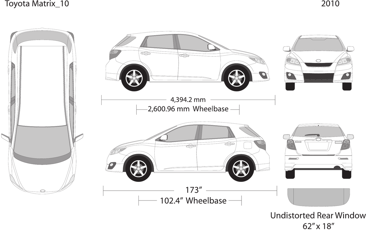 2010 Toyota Matrix Vector Wrap Template - GravBase