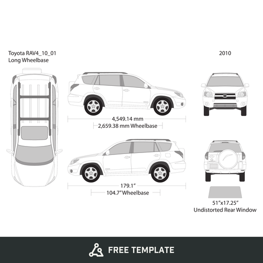 2010 Toyota RAV4 free vector vehicle wrap template - GravBase