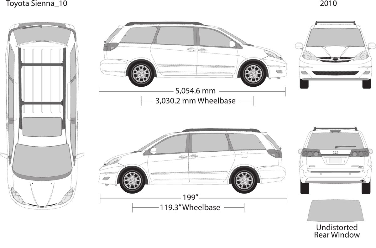 2010 Toyota Sienna vector wrap template, Design-Ready PDF - GravBase