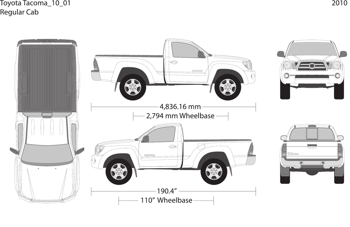 2010 Toyota Tacoma vector wrap template V01, Design-Ready PDF - GravBase
