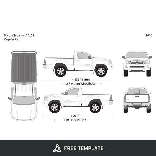 2010 Toyota Tacoma free vector vehicle wrap template - GravBase