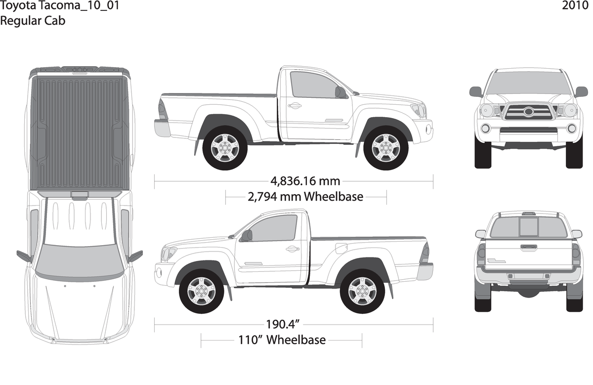 2010 Toyota Tacoma V01 Vehicle Wrap Template