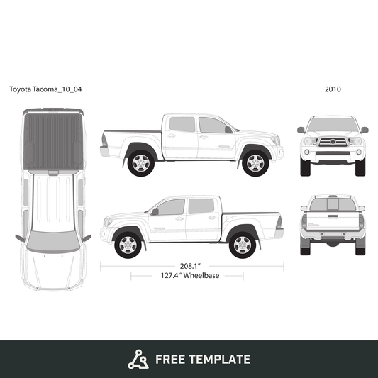 2010 Toyota Tacoma free vector vehicle wrap template - GravBase