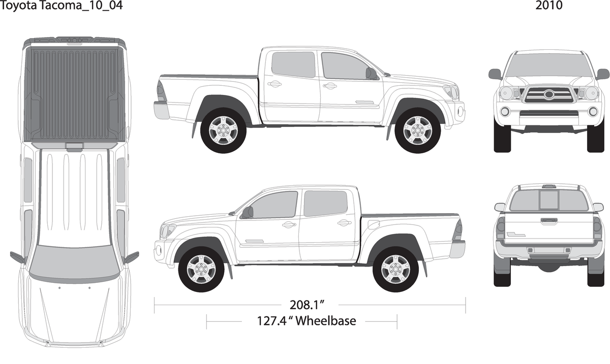 2010 Toyota Tacoma V04 Vehicle Wrap Template