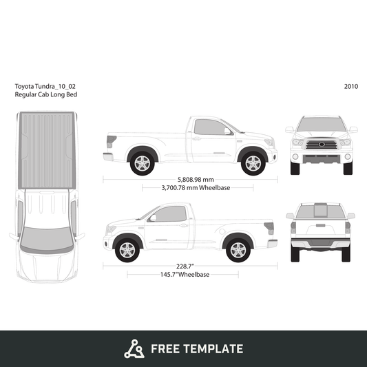 2010 Toyota Tundra free vector vehicle wrap template - GravBase