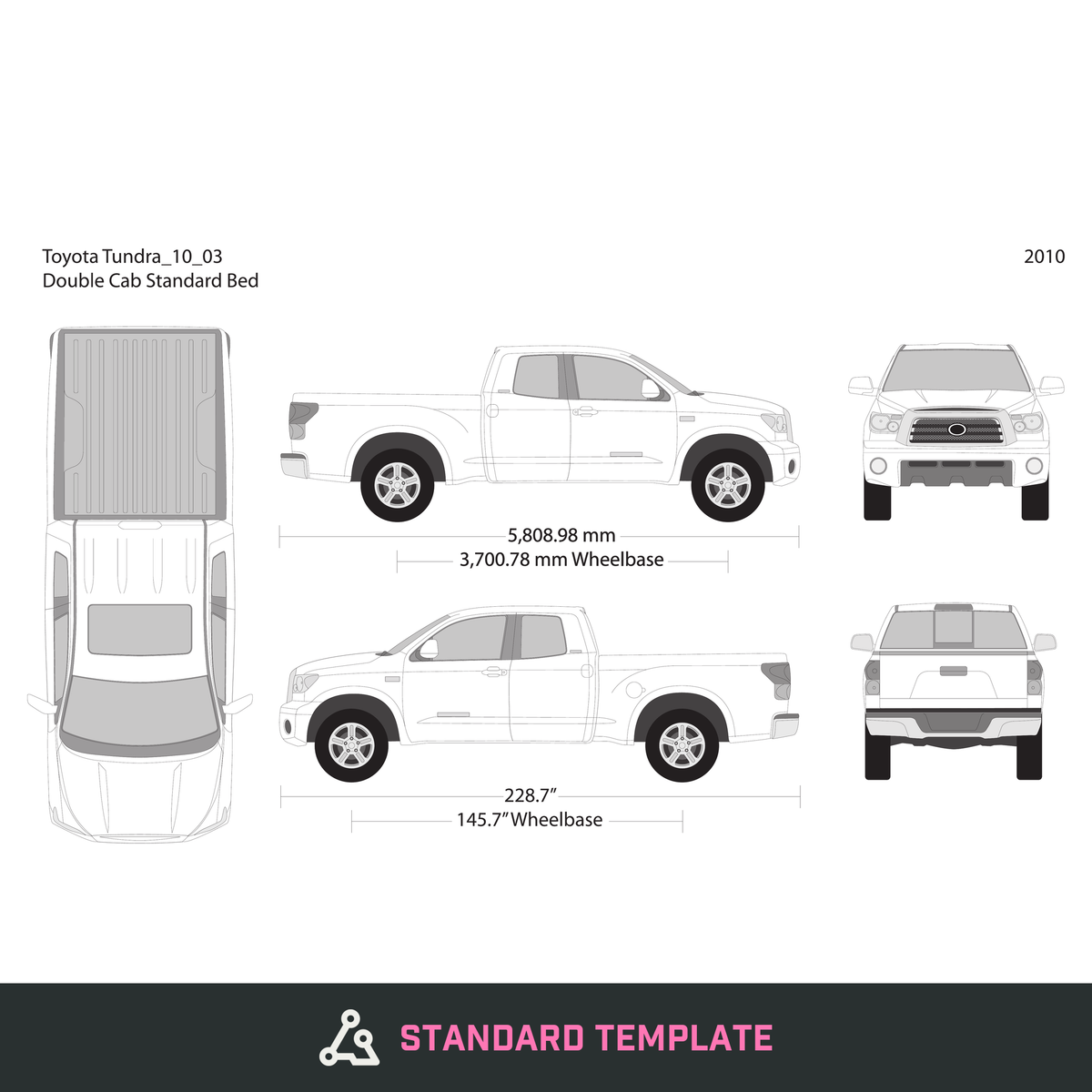 2010 Toyota Tundra vector wrap template V03, Design-Ready PDF - GravBase