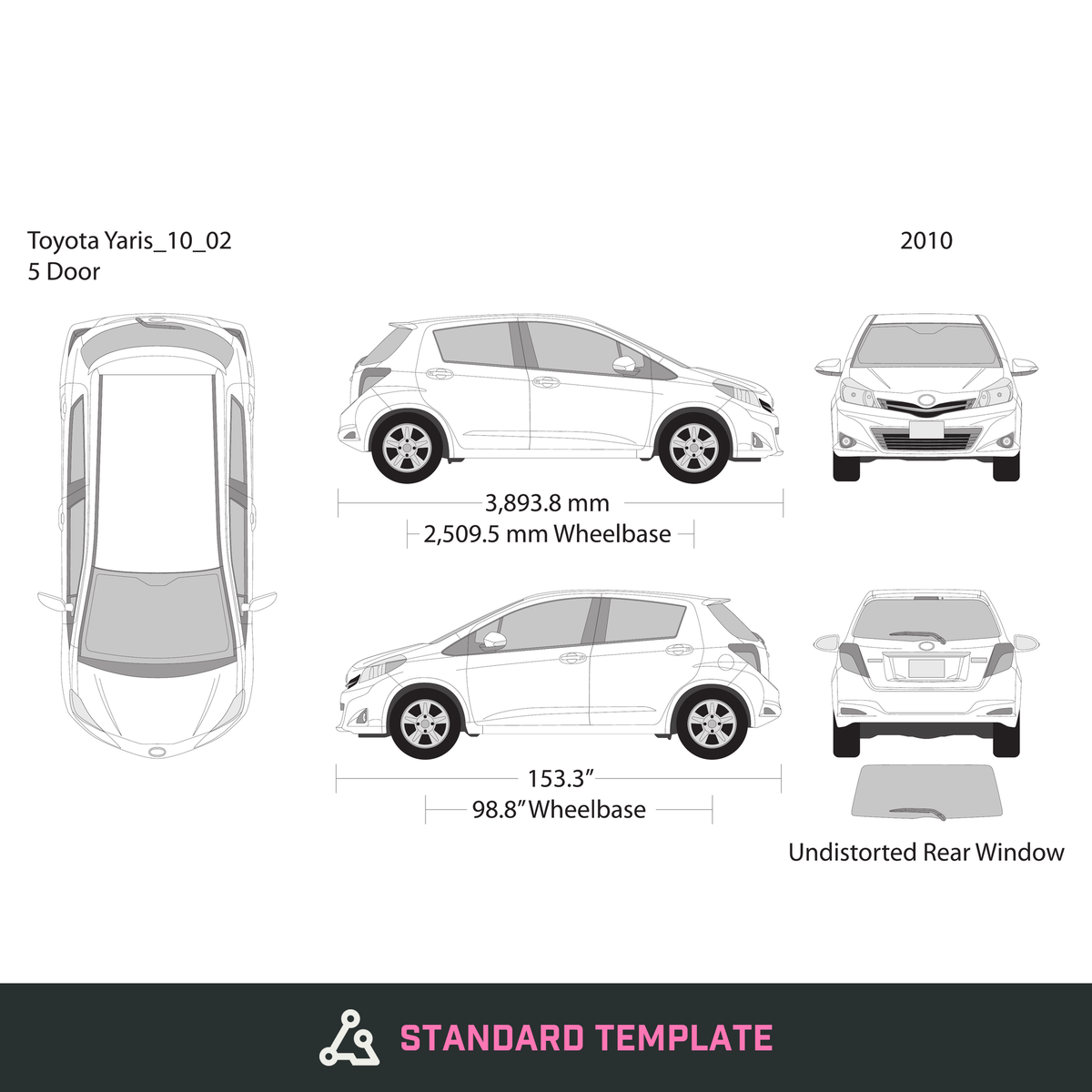 2010 Toyota Yaris vector wrap template V02, Design-Ready PDF - GravBase