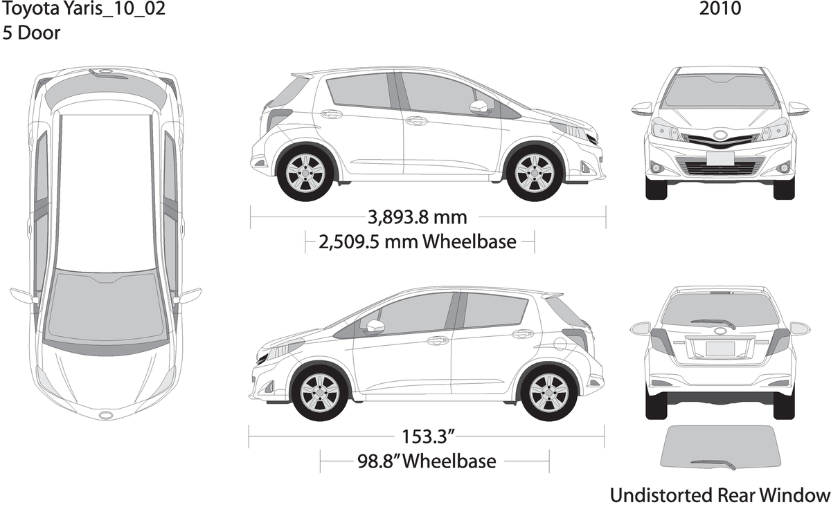 2010 Toyota Yaris V02 Vehicle Wrap Template