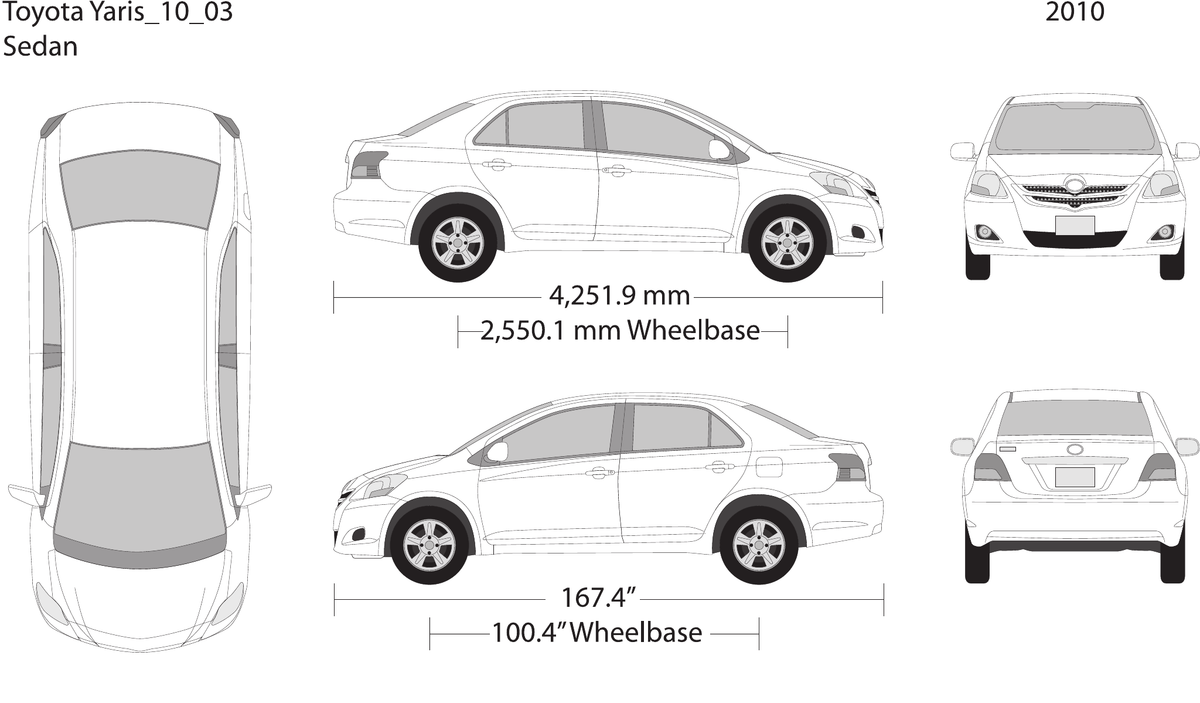 2010 Toyota Yaris vector wrap template V03, Design-Ready PDF - GravBase