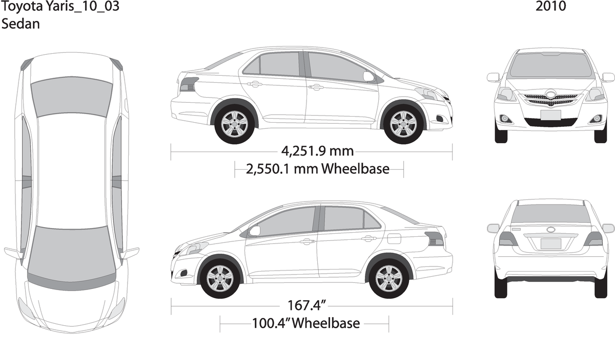 2010 Toyota Yaris V03 Vehicle Wrap Template
