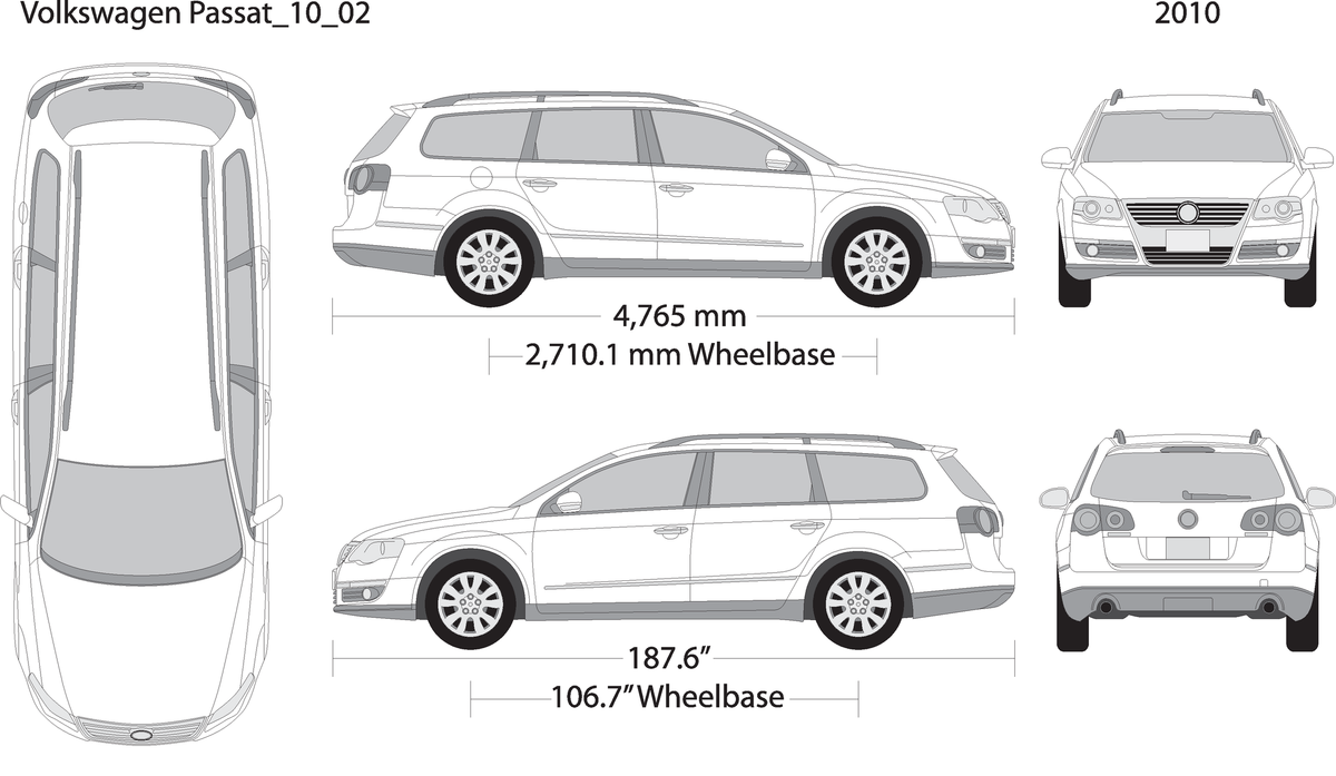 2010 Volkswagen Passat V02 Vehicle Wrap Template