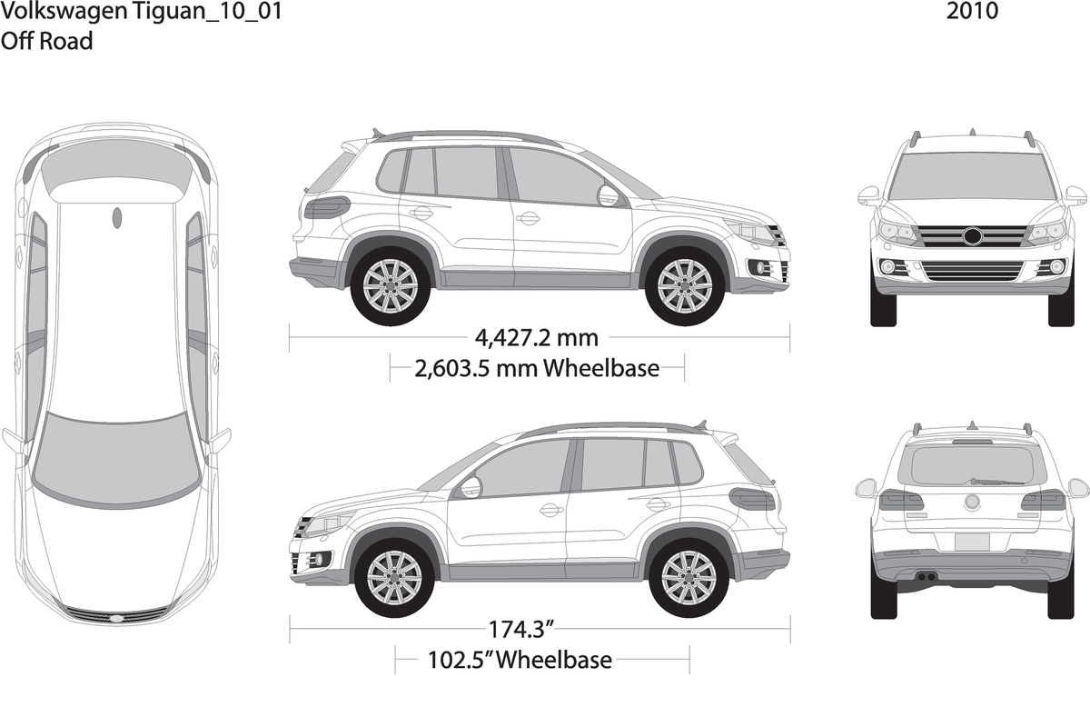 2010 Volkswagen Tiguan V10 Vehicle Wrap Template
