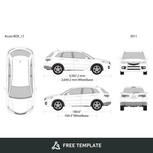 2011 Acura RDX free vector vehicle wrap template - GravBase