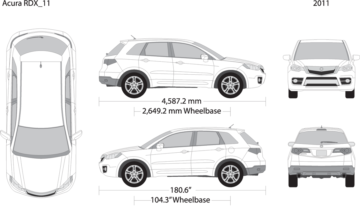 2011 Acura Rdx V11 Vehicle Wrap Template