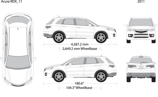 2011 Acura Rdx V11 Vehicle Wrap Template
