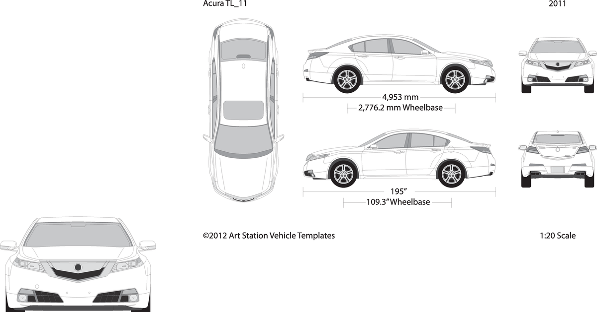 2011 Acura Tl V11 Vehicle Wrap Template
