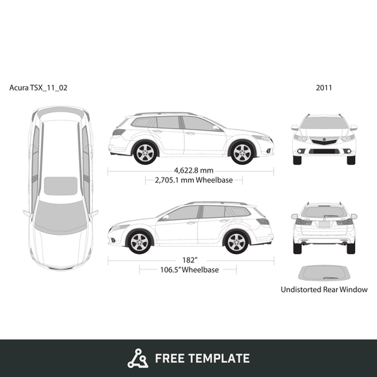 2011 Acura TSX free vector vehicle wrap template - GravBase