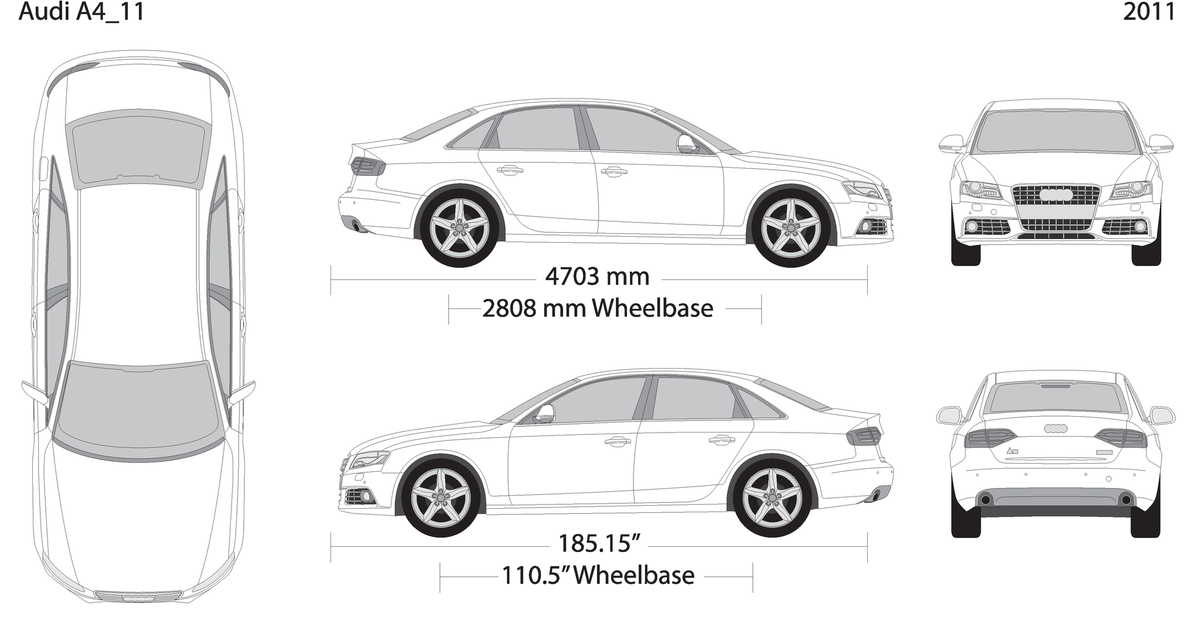 2011 Audi A4 V11 Vehicle Wrap Template
