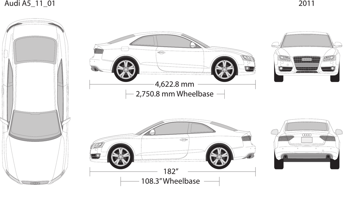 2011 Audi A5 vector wrap template, Design-Ready PDF - GravBase