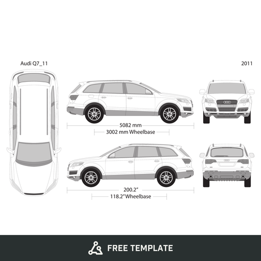 2011 Audi Q7 free vector vehicle wrap template - GravBase