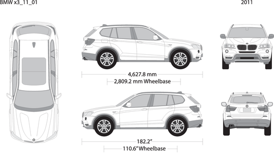 2011 Bmw X3 V11 Vehicle Wrap Template