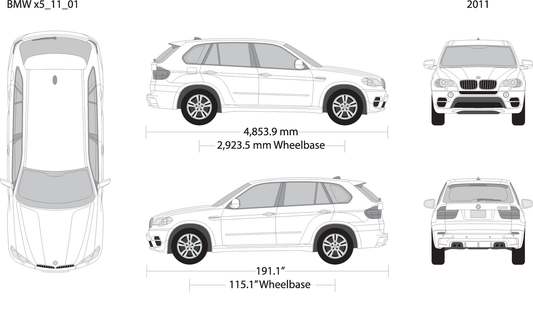 2011 Bmw X5 V01 Vehicle Wrap Template