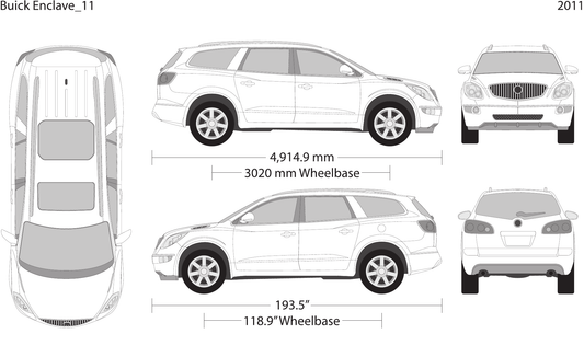 2011 Buick Enclave vector wrap template, Design-Ready PDF - GravBase