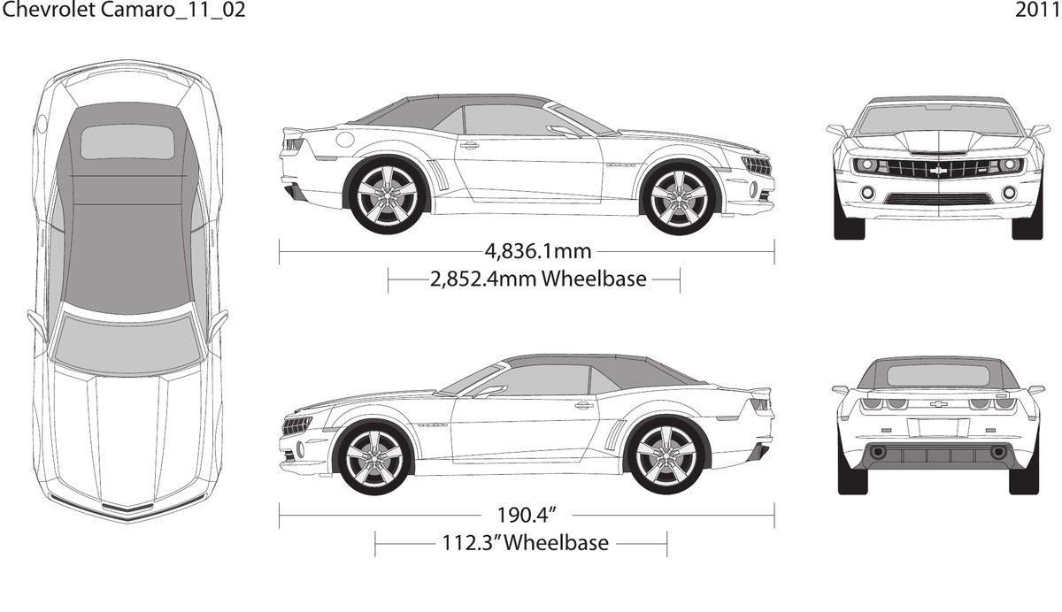 2011 Chevy Camaro Vector Wrap Template - GravBase
